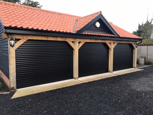Black electric roller garage - black,